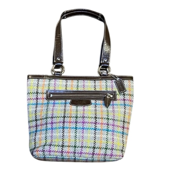 Coach Penelope Plaid Wool Patent Leather Authenticated Shoulder Bag with COA - Picture 1 of 10